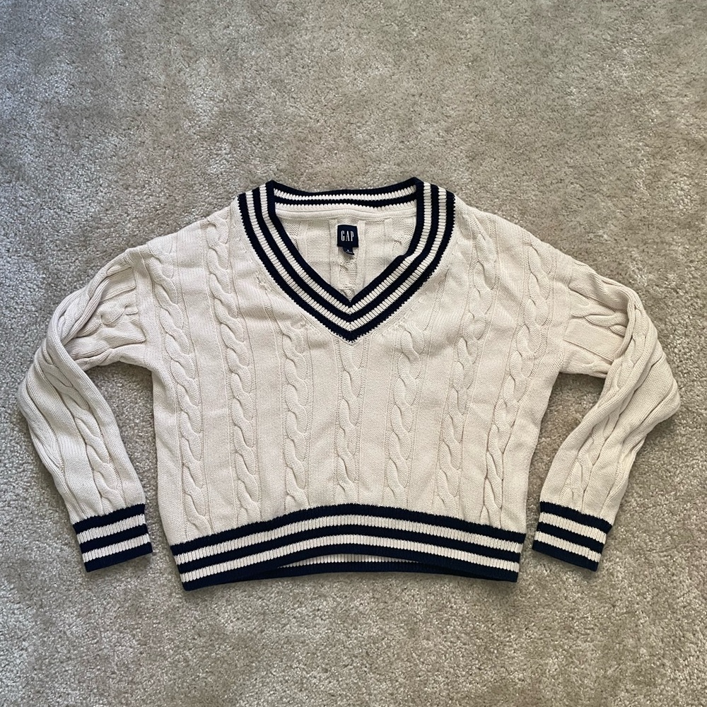 Tennis Knit Pullover Sweater